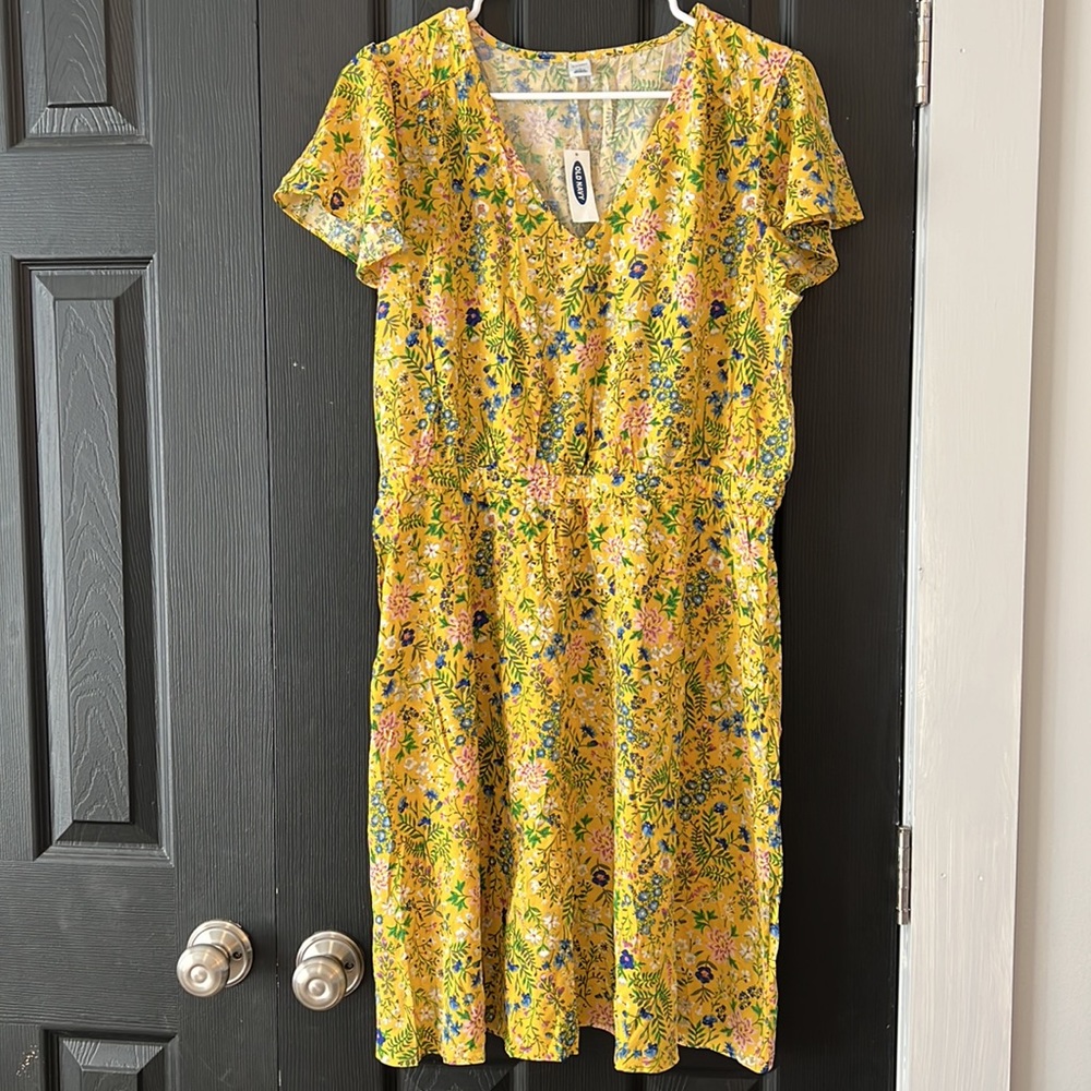 Old Navy Yellow Floral Dress